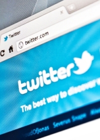 Twitter logo on computer screen symbolising social media.