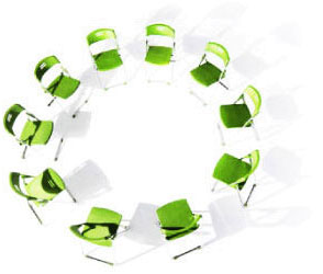 Circle of chairs that symbolises how Anatellô innovation consultancy helps organisation develop an innovation culture