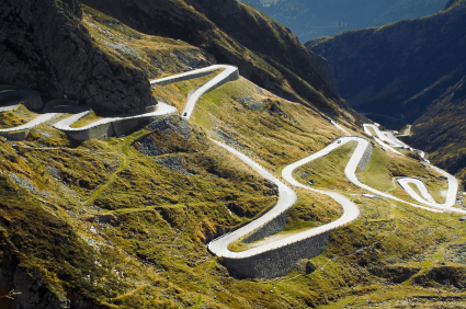 Winding road symbolising how processes slow us from rushing to solutions.
